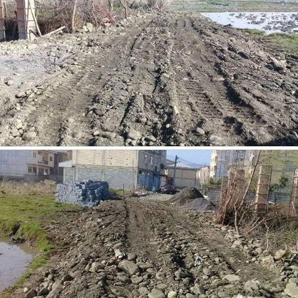 ادامه شن ریزی کوچه شهیدزارع از خیابان شهیدنامجو(پشت شهرداری)